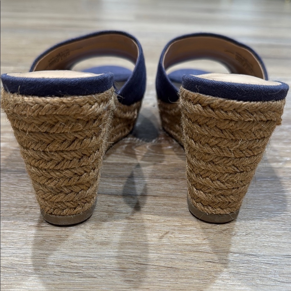 Lauren Ralph Lauren Size 7 B Navy Wedge Espadrilles KARLIA-ES-CSL - Picture 6 of 16